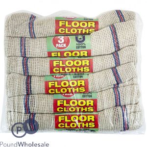 100% Cotton Floor Cloths 18" X 15" 3 Pack