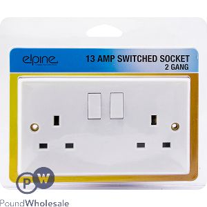 Elpine 2-Gang 13Amp Switched Socket