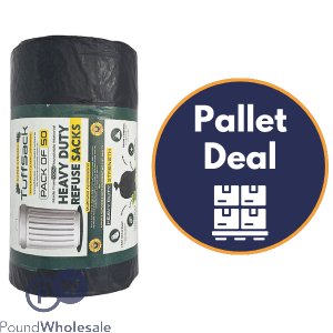Pound Wholesale TUFFSACK 19 Micron Super Strong Black Bin Bags 50 Roll 70L PALLET DEAL