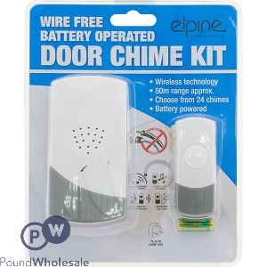 ELPINE WIRE-FREE BATTERY OPERATED PLUG-IN DOOR CHIME KIT