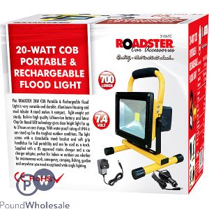 Roadster 20W Cob 700L Portable & Rechargeable Floodlight