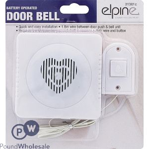 Elpine Battery Operated 1.8m Wired Door Bell