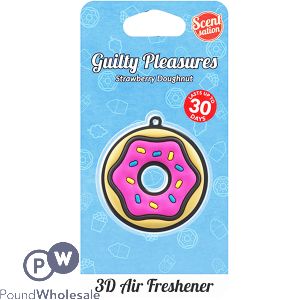 Guilty Pleasures Strawberry Doughnut 3d Car Air Freshener