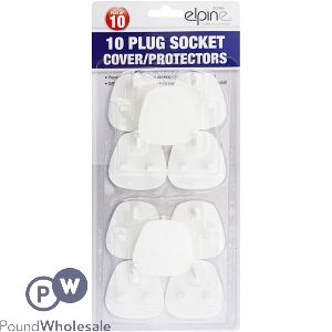 Elpine Uk Plug White Socket Cover Protectors 10 Pack