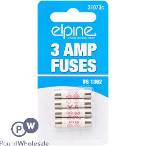 Elpine 3Amp Fuses 4 Pack CDU