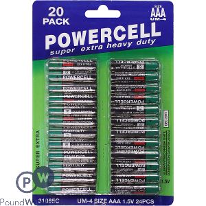 Powercell Um-4 Aaa 1.5v Batteries 20pk