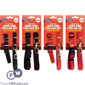 Cooper & Pals Adjustable Dog Lead & Collar Set Assorted