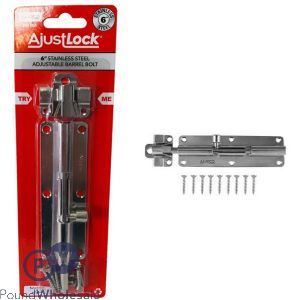 Ajustlock 6" Stainless Steel Adjustable Barrel Bolt