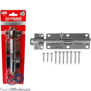 Ajustlock 6" Stainless Steel Heavy Duty Adjustable Barrel Bolt