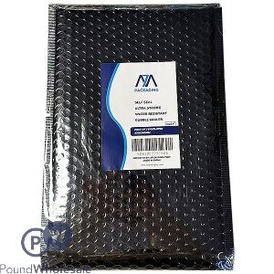 Size F Black Metallic Bubble Water-resistant Mailing Bags 3 Pack 230mm X 340mm
