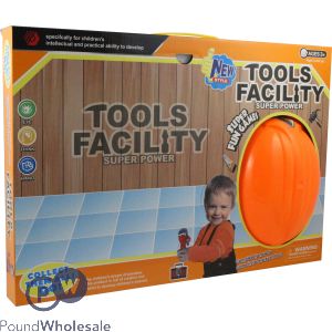 Tools Facility 16pc Hand And Power Tool Set With Safety Helmet In Box With Carry Handle