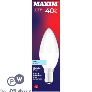 Maxim 6W=40W Pearl Day Light Candle Small Bayonet LED Light Bulb