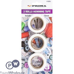 Prima Hemming Tape Rolls 25mm 3pc