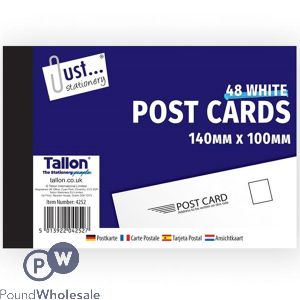 Just Stationery White Post Cards 140mm X 100mm 48 Pack