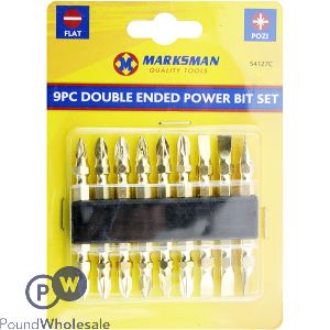 Marksman Flat & Pozi Double-ended Power Bit Set 9pc
