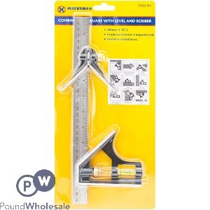 Marksman Combination Square With Level & Scriber Tool