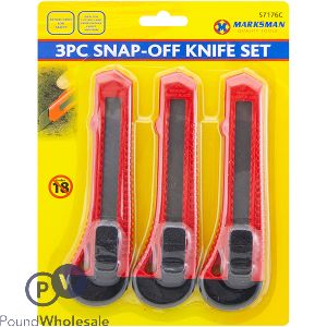 Marksman Snap-off Knife Set 3 Pack