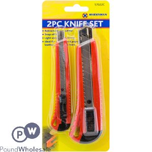 Marksman Retractable Utility Knife Set 2pc