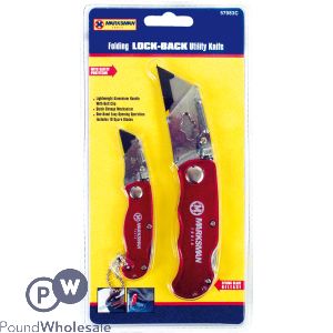 2pc Folding Lock Back Utility Knife