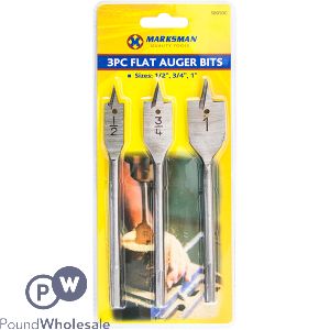 Marksman Flat Auger Drill Bits Set 3pc