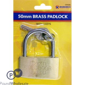 Marksman 50mm Brass Padlock With 3 Keys