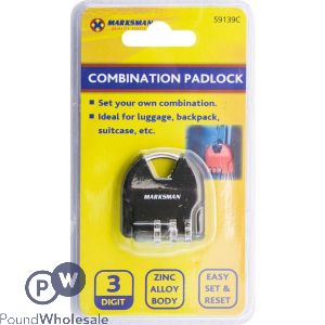Marksman 3 Digit Combination Padlock