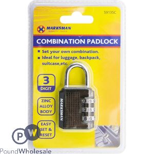 Marksman 3-digit Combination Zinc Alloy Padlock