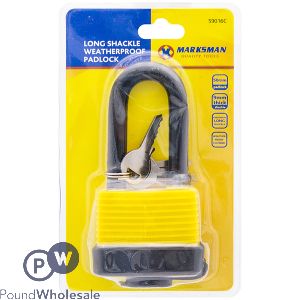 Marksman Long-Shackle Weatherproof Padlock 50mm