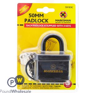 Marksman Square Armoured Cover Padlock 50mm