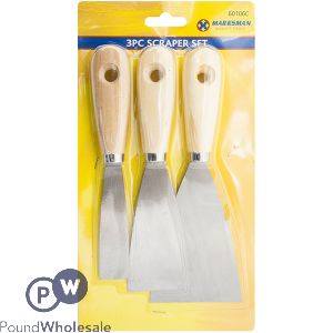 Marksman Wood Handle Scraper Set 3pc