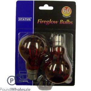 Status Fireglow Bayonet GLS Light Bulb 60W 2 Pack