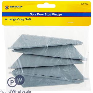 Marksman Large Grey Soft Door Stop Wedge 5pc