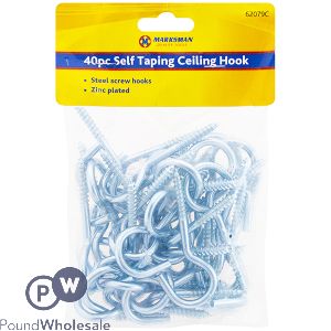 Marksman Self-tapping Ceiling Hooks 40pc