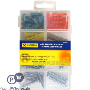 Marksman Anchors & Tapping Screws Assortment 62pc