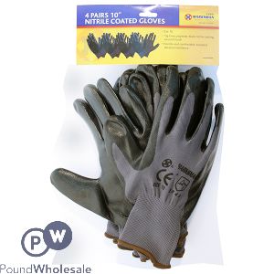 Marksman Nitrile Coated Gloves Size 10 4 Pairs