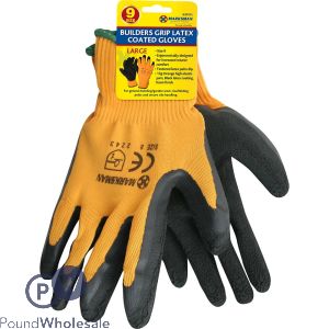 Marksman Builders Grip Latex Coated Gloves Large
