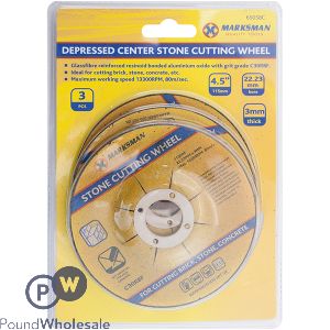 Marksman Depressed Centre Stone Cutting Wheel Set 3pc 4.5"
