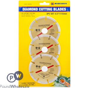 Marksman Diamond Cutting Blades 4.5" 3 Pack