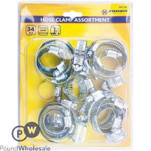 Marksman Worm Gear Hose Clamp Assortment 34pc