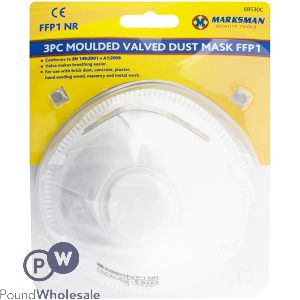 Marksman FFP1 NR Moulded Valved Dust Mask 3pc