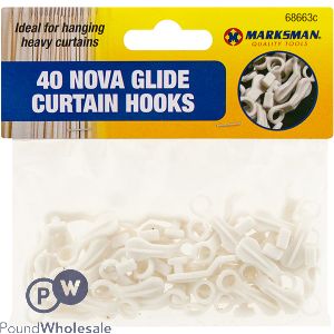 Marksman Nova Glide Curtain Hooks 40 Pack