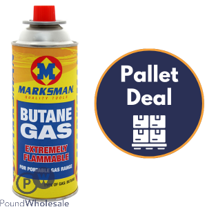 Marksman Butane Gas Cartridge Shrink Wrapped 4 Pack Pallet Deal