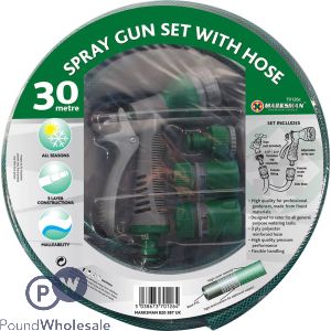 Marksman 30m 1/2" & 3/4" Spray Gun Set With Hose 