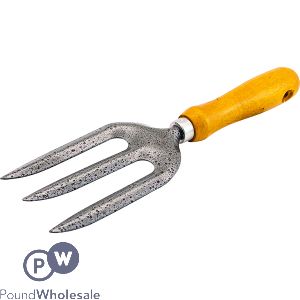 Marksman Wooden Handle Flat Hand Fork Garden Tool