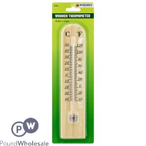 Marksman Wooden Thermometer Medium 25.8cm X 5.5cm