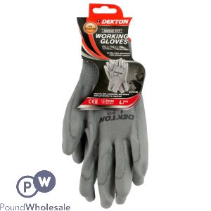 Dekton Snug Fit Grey Working Gloves PU Coated 9/Large