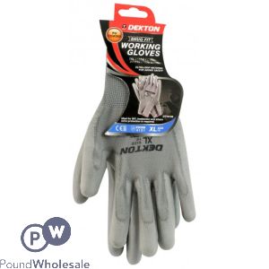 Dekton Snug Fit PU-Coated Grey Working Gloves Size 10 Xl