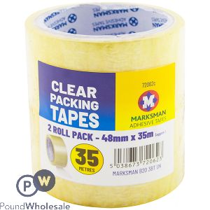 Marksman Clear Packing Tape 48mm X 35m 2 Pack