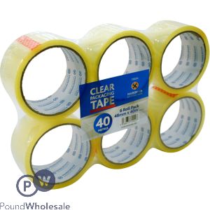 Marksman Clear Packaging Tape 48mm X 40m 6 Pack