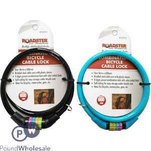 Roadster Combination Bicycle Cable Lock 8mm X 600mm